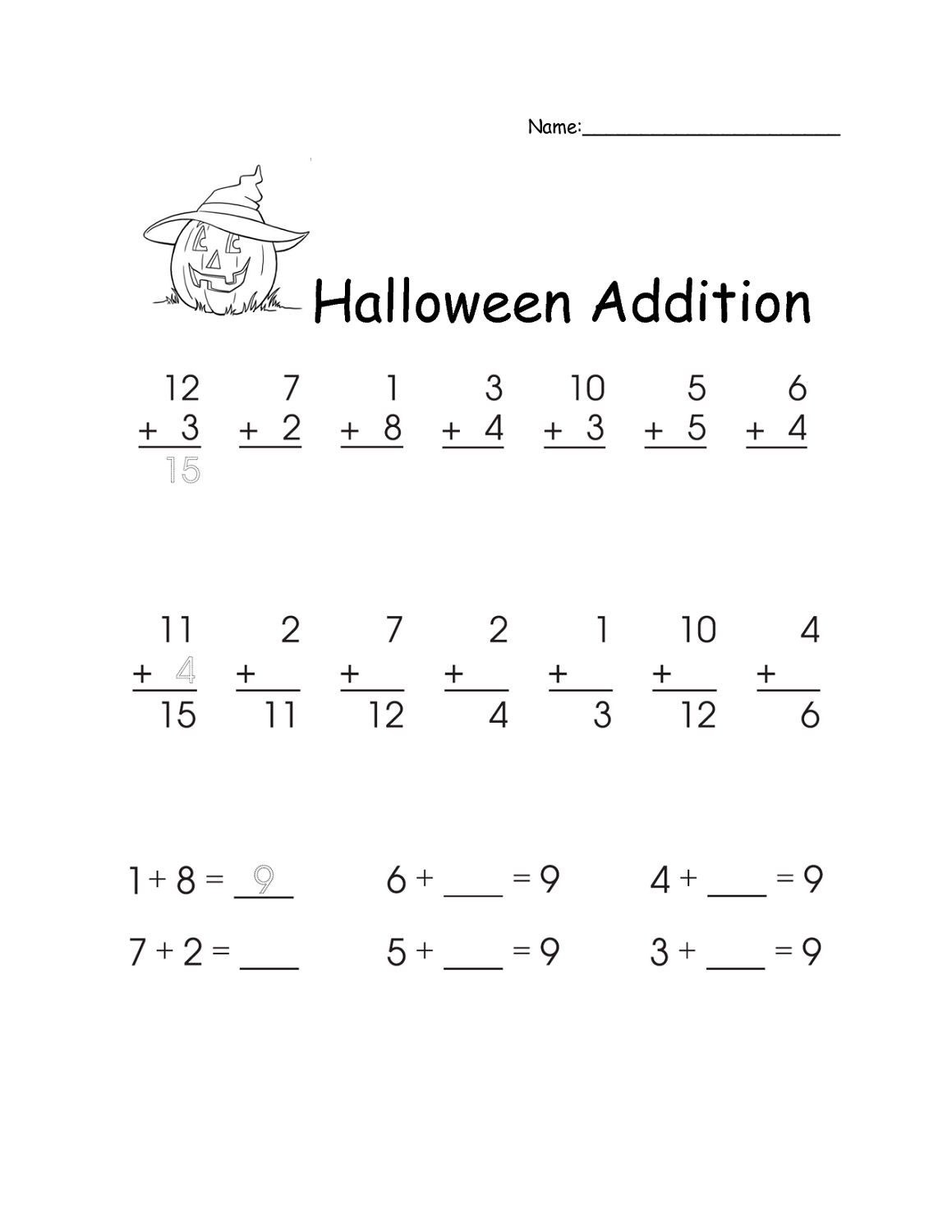 Halloween Fun for First Graders Free Worksheets