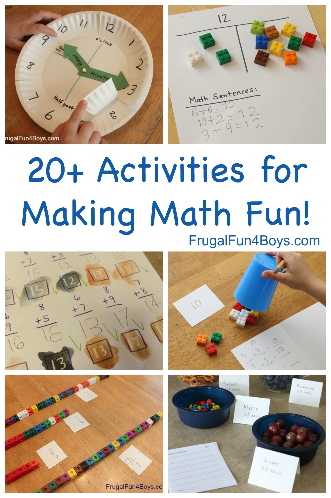 Hands On Math Activities For Making Elementary Math Fun Frugal Fun For Boys And Girls