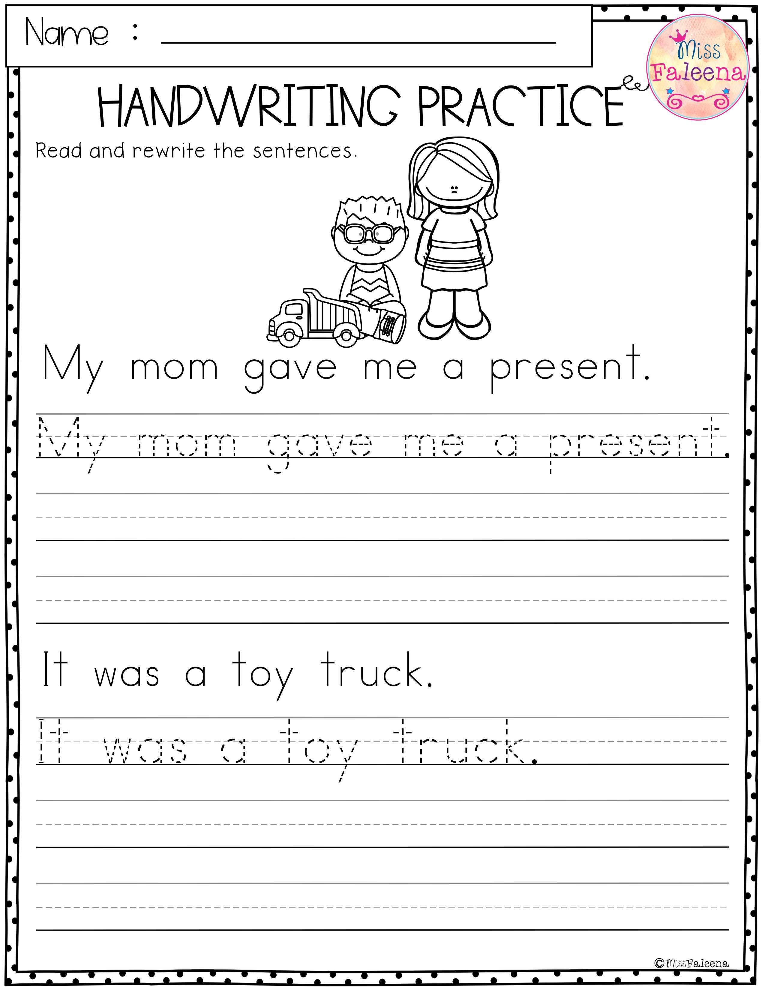 7 Fun Handwriting Worksheets for 1st Graders