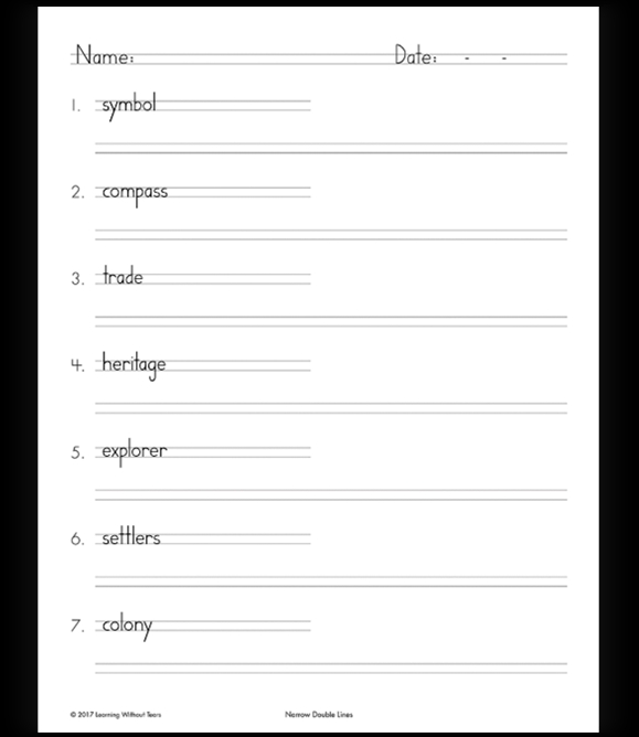 7 Handwriting Worksheets for 2nd Graders