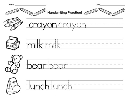 Kindergarten Handwriting Worksheets for Fun Learning