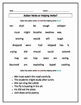 Helping Verbs Kindergartin Esl Worksheet By Monee143