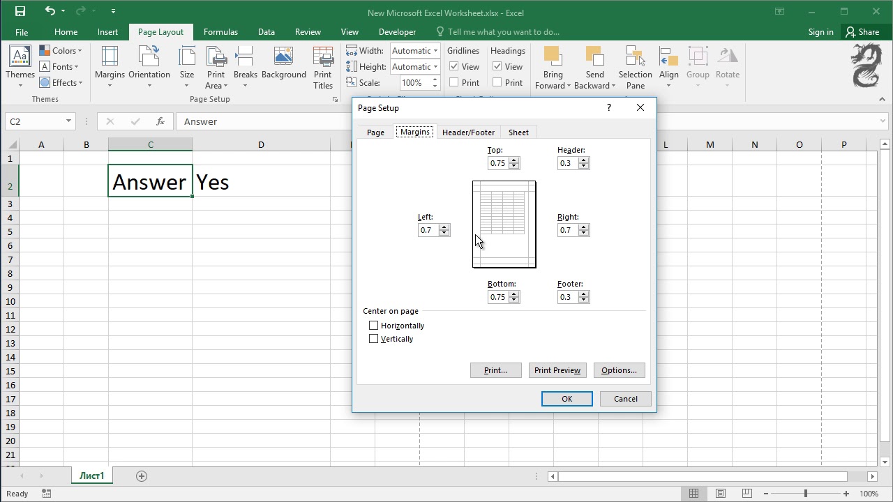 Center Excel Worksheet Horizontally Made Easy