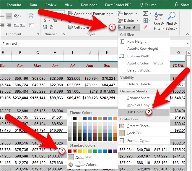 How To Change The Color Of The Worksheet Tabs In Excel