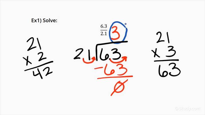 How To Divide Multi Digit Decimals Using The Standard Algorithm Math Study Com