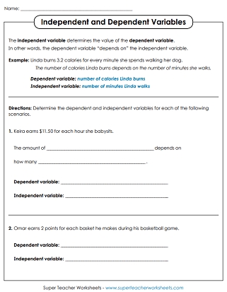 Identify Variables Worksheets Worksheets Library