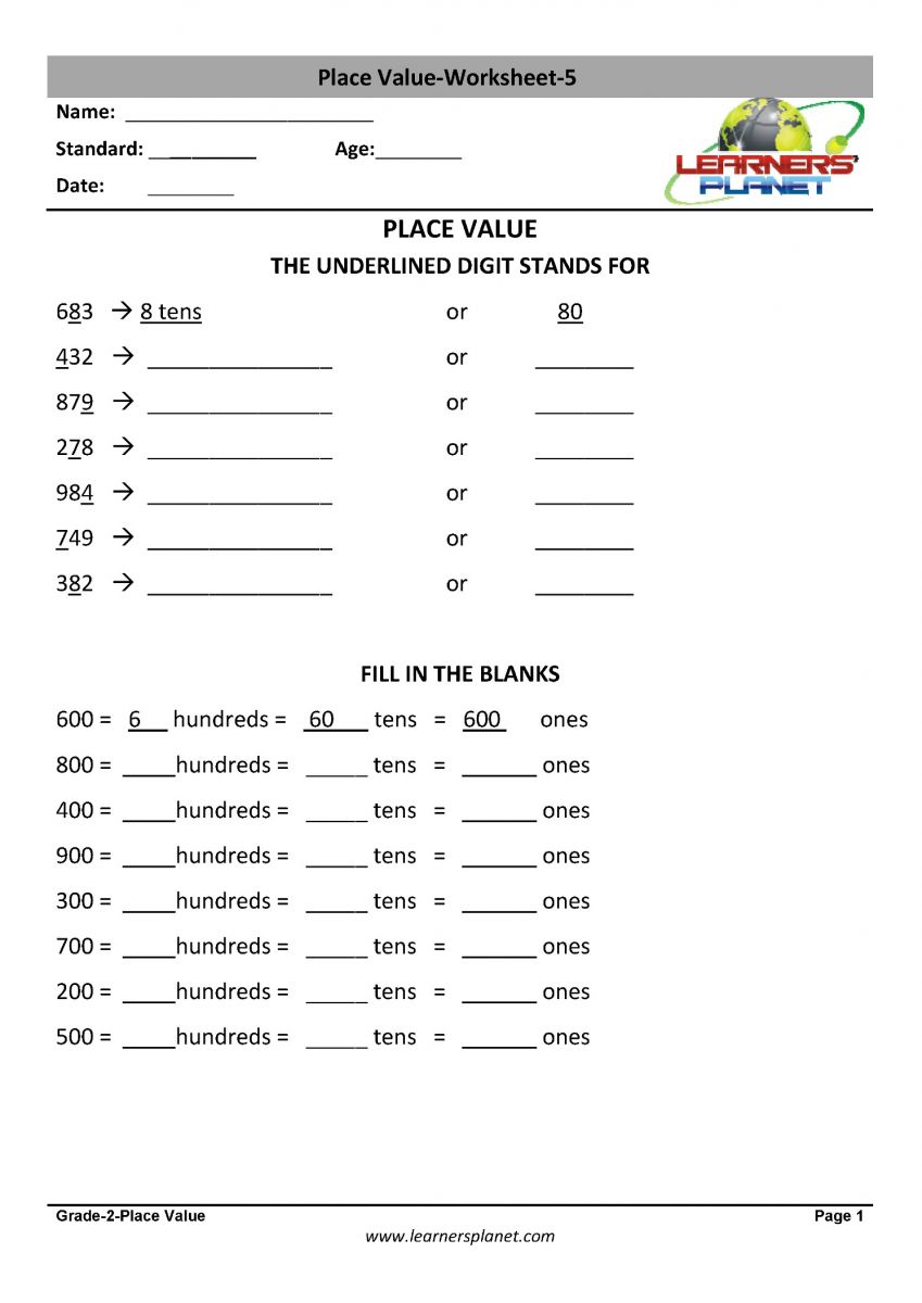 Place Value Practice: Worksheets for All Skill Levels