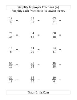 Simplify Learning with Improper Fractions Worksheets