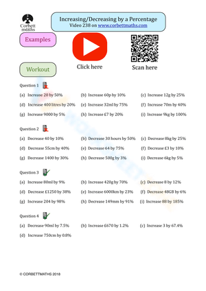 Increasing and Decreasing Percentages Made Easy