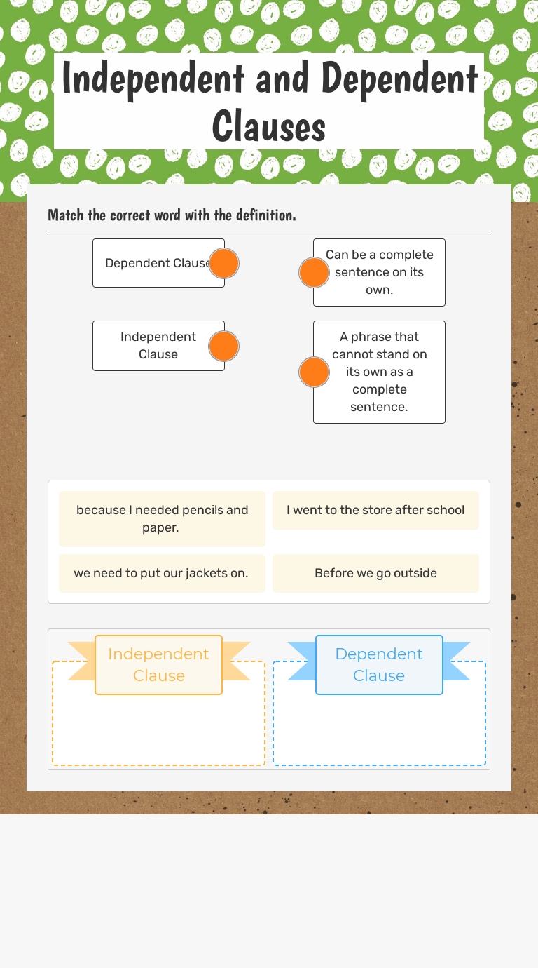 Independent And Dependent Clause Worksheets By Theellteacher Tpt