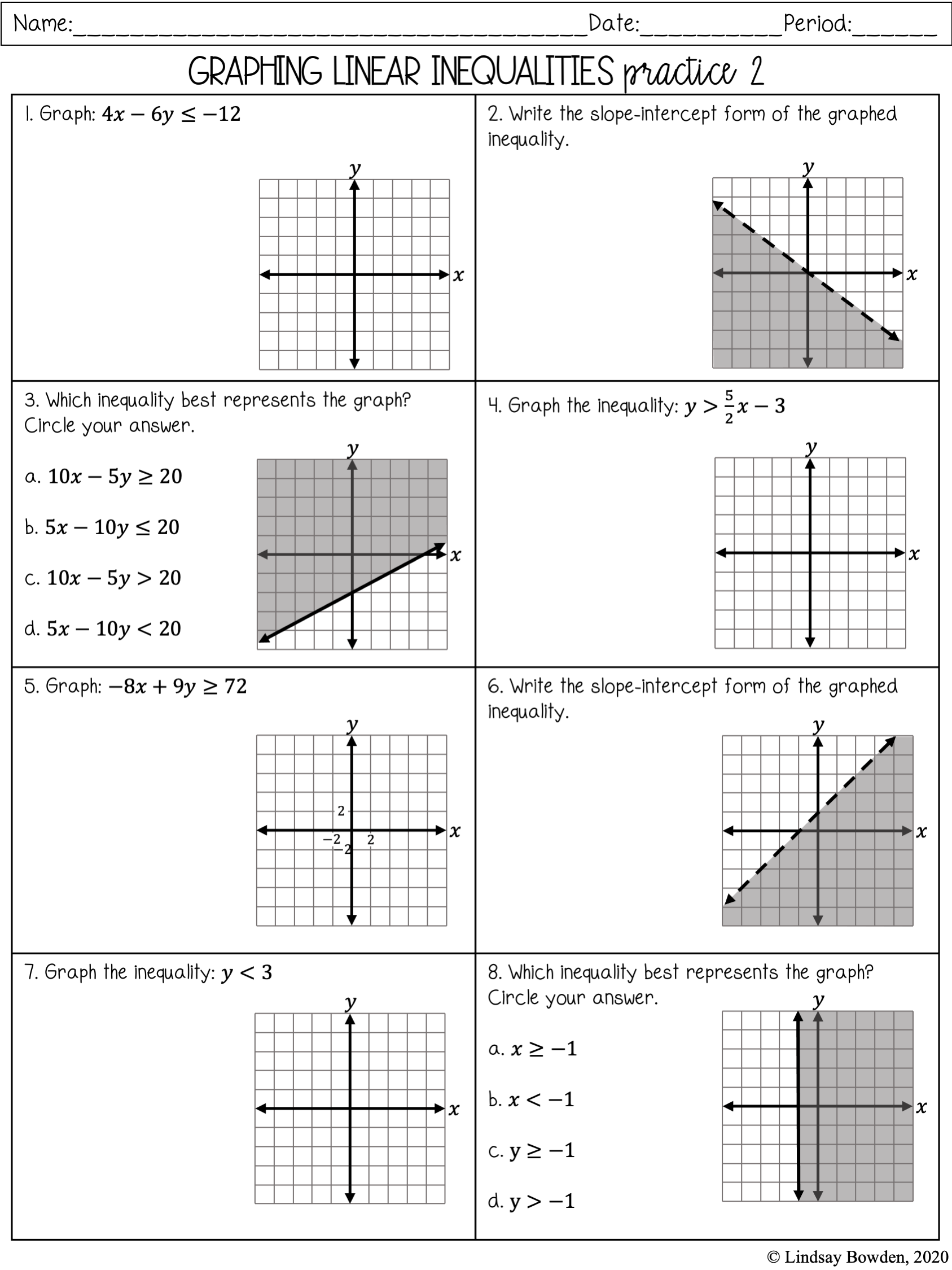 Solving Inequalities Made Easy Practice Worksheet