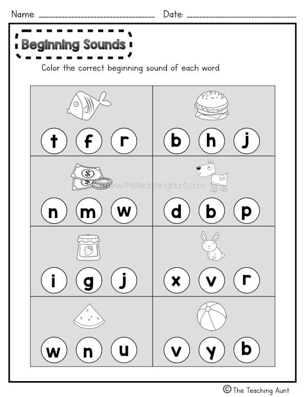 Initial Sounds Worksheet Pdf