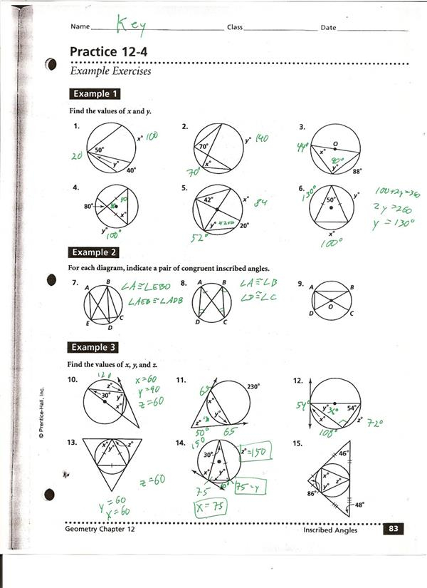 5 Ways to Master Inscribed Angles Worksheet Answers