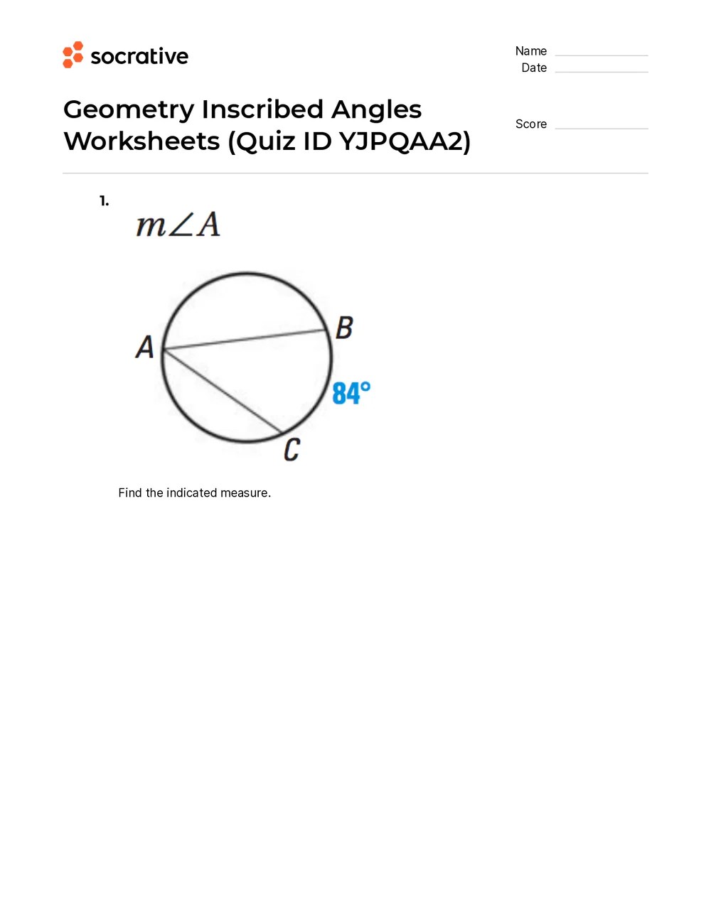 Inscribed Angles Worksheet Solutions for Easy Learning