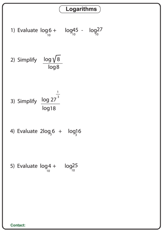 5 Tips to Master Logarithms Worksheet Answer Key