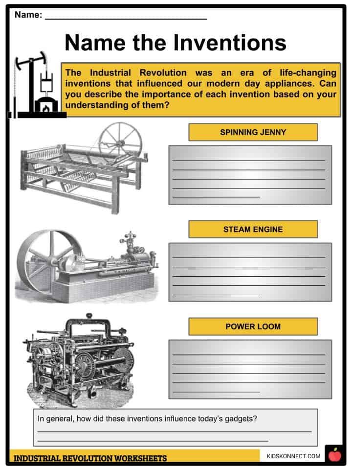 Industrial Revolution Inventions Worksheet Answer Key