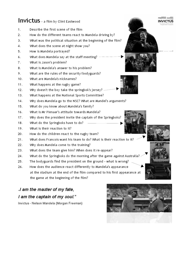 Invictus Movie Worksheet Answers