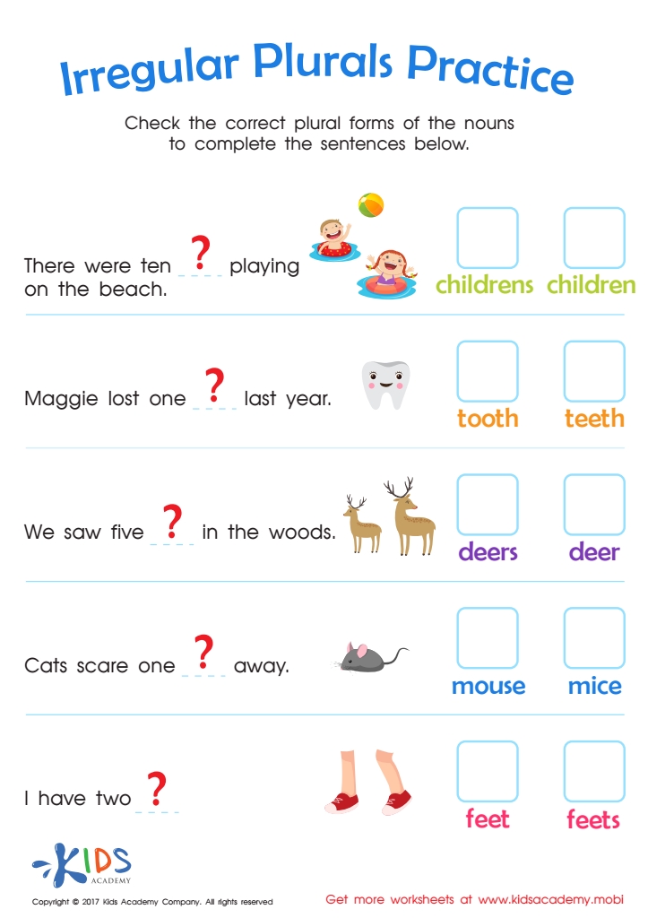 Mastering Irregular Nouns Plural Worksheet