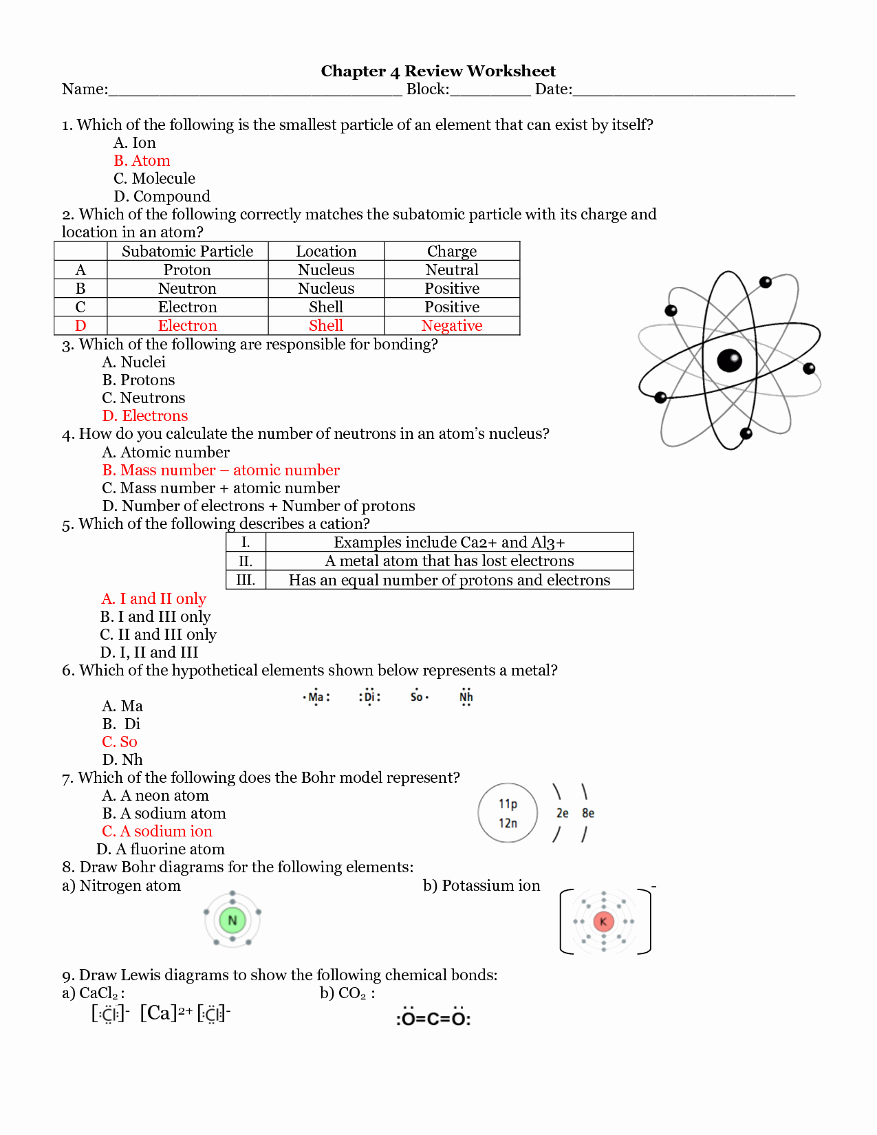 Isotope Practice Worksheet Answer Key