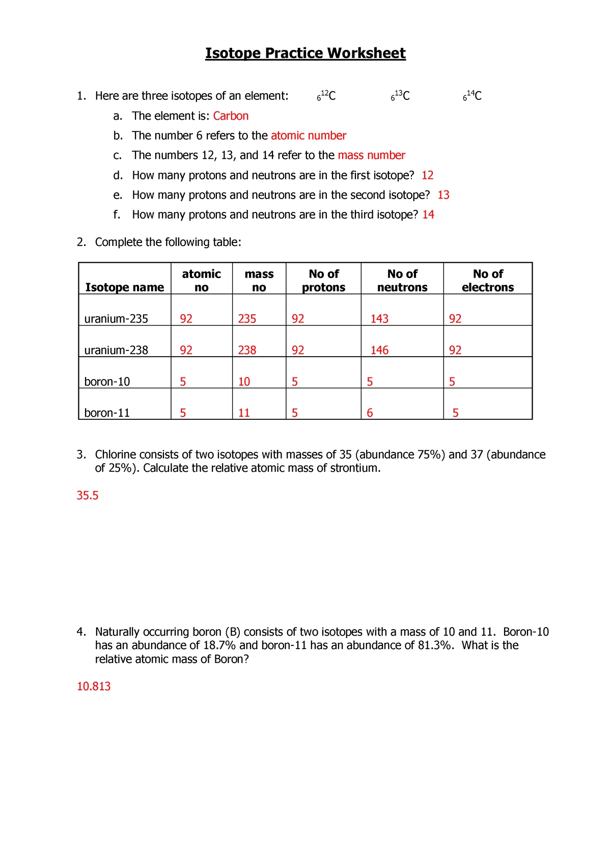 6 Ways to Master Isotope Practice Worksheets