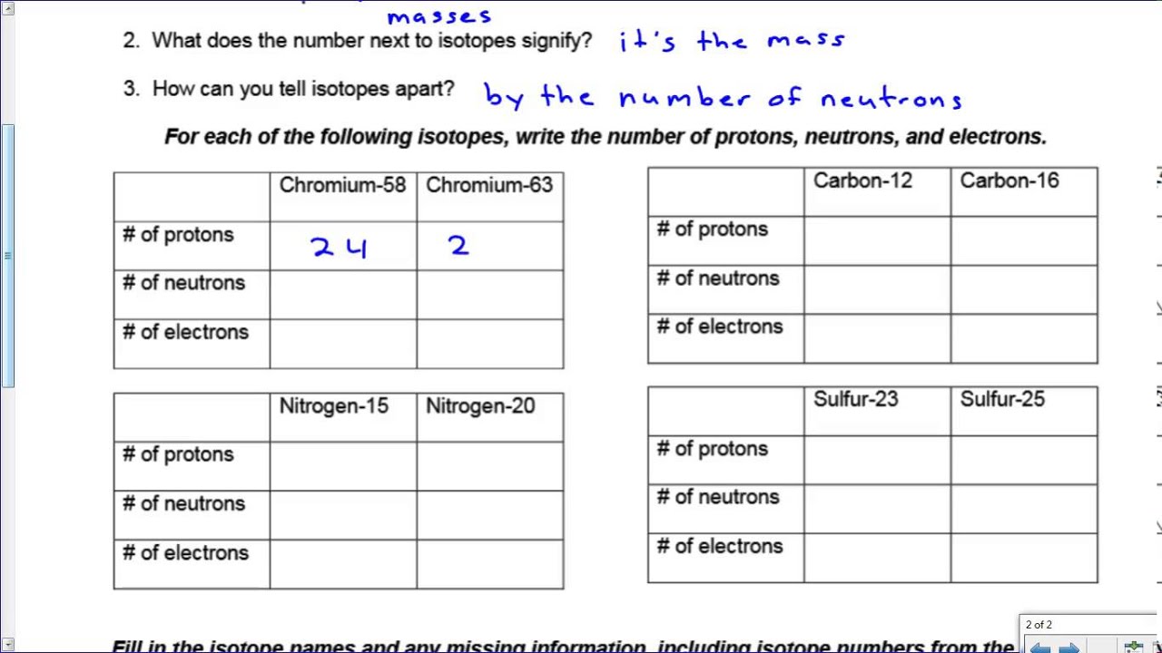 Isotopes Worksheets With Answers for Easy Learning