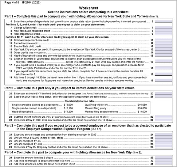 IT-2104 Worksheet Solutions and Form Guide