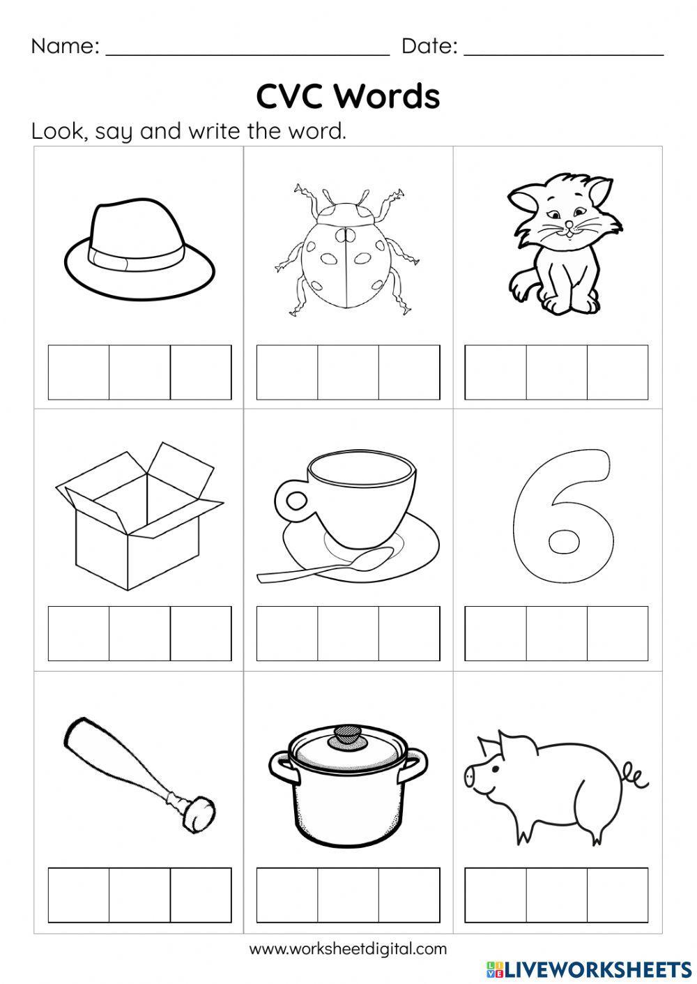 6 Free CVC Worksheets for Kindergarten Fun