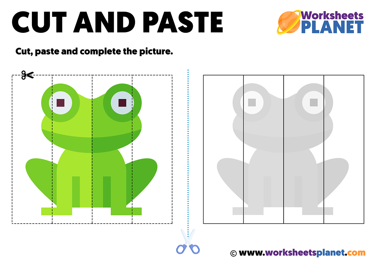 5 Color Cut and Paste Worksheets for Kindergarten Fun