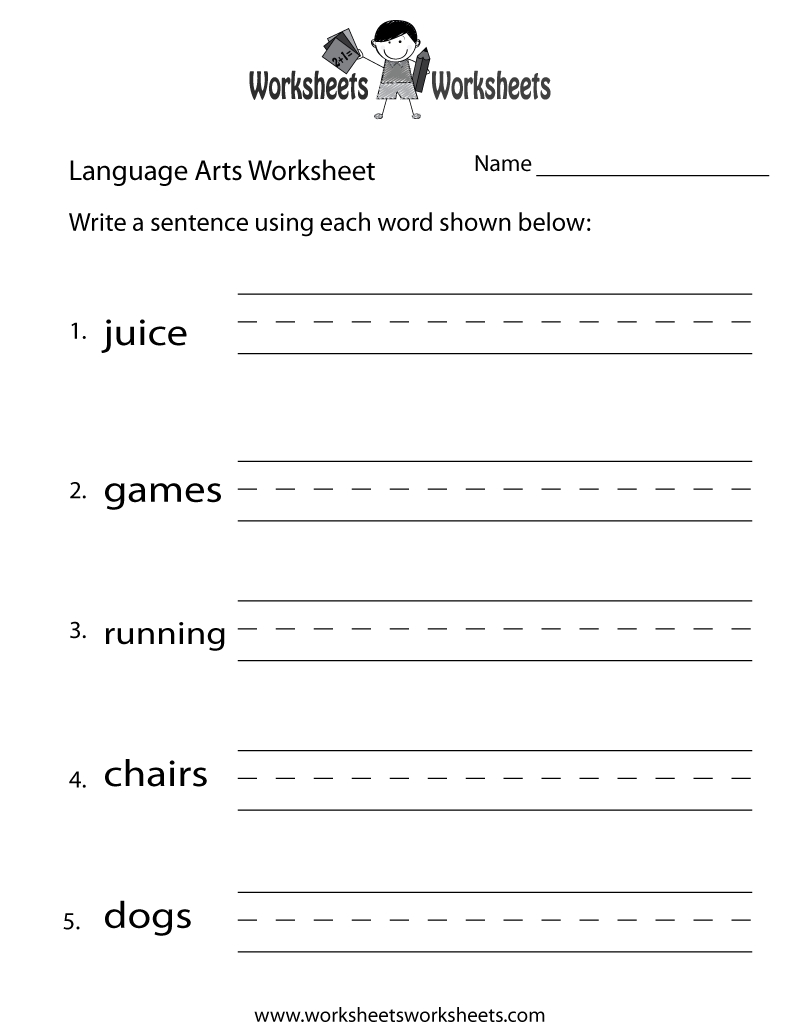 Free Kindergarten Language Arts Worksheets to Learn and Play