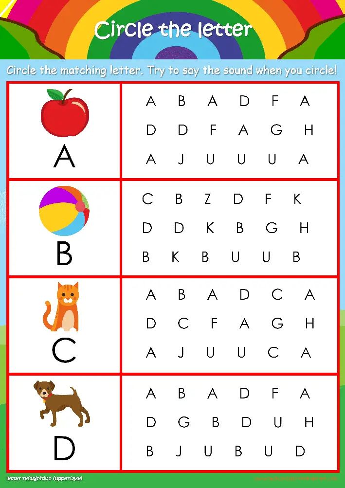 Free Kindergarten Letter Recognition Worksheets Printables