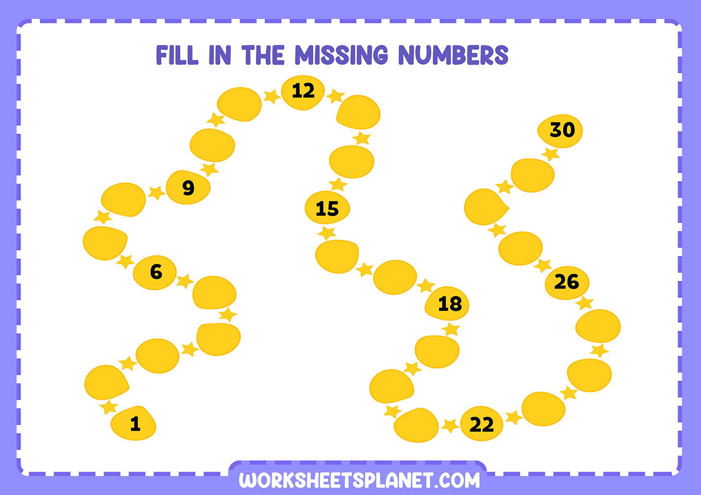 Kindergarten Missing Numbers Worksheets for Fun Learning