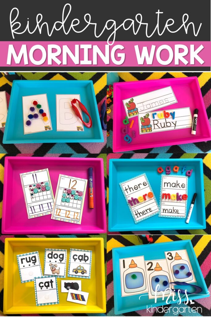 Kindergarten Morning Work Ideas