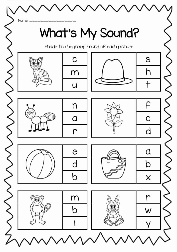 Kindergarten Phonics Worksheet 1