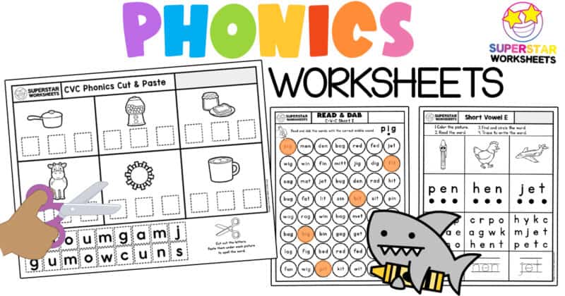 Kindergarten Phonics Worksheets Superstar Worksheets