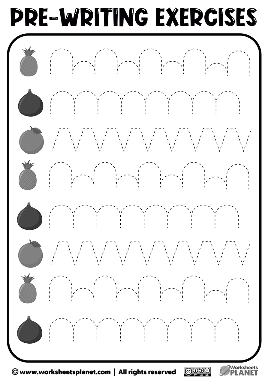 Kindergarten Pre Writing Skills Worksheets