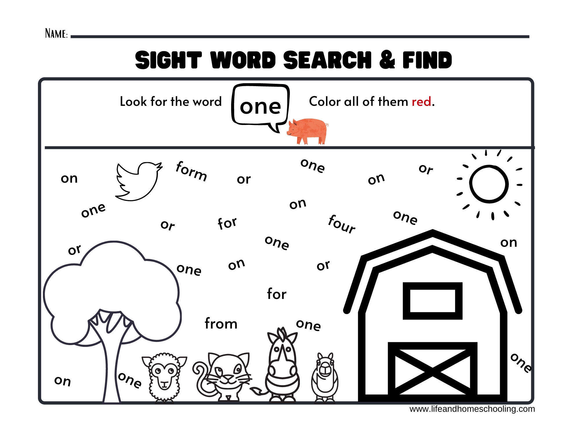 10 Free Kindergarten Sight Word Worksheets to Try