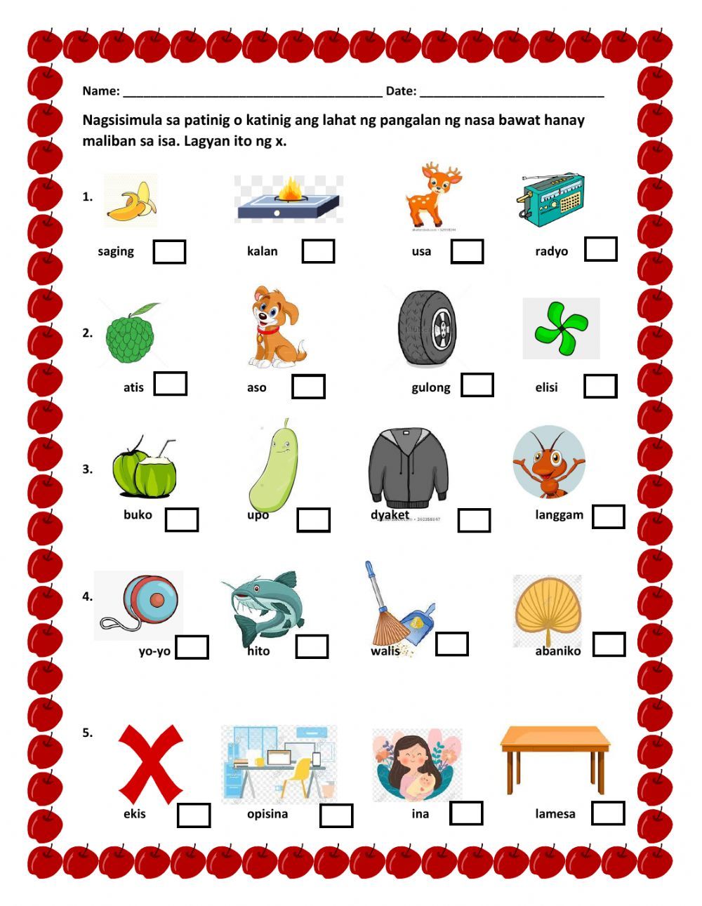 Kindergarten Worksheet