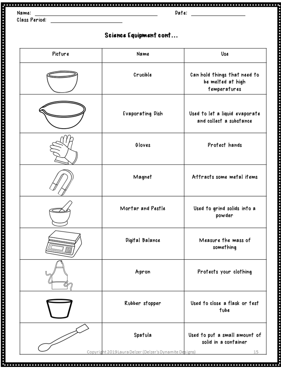 Lab Equipment Esl Worksheet By Rossman0