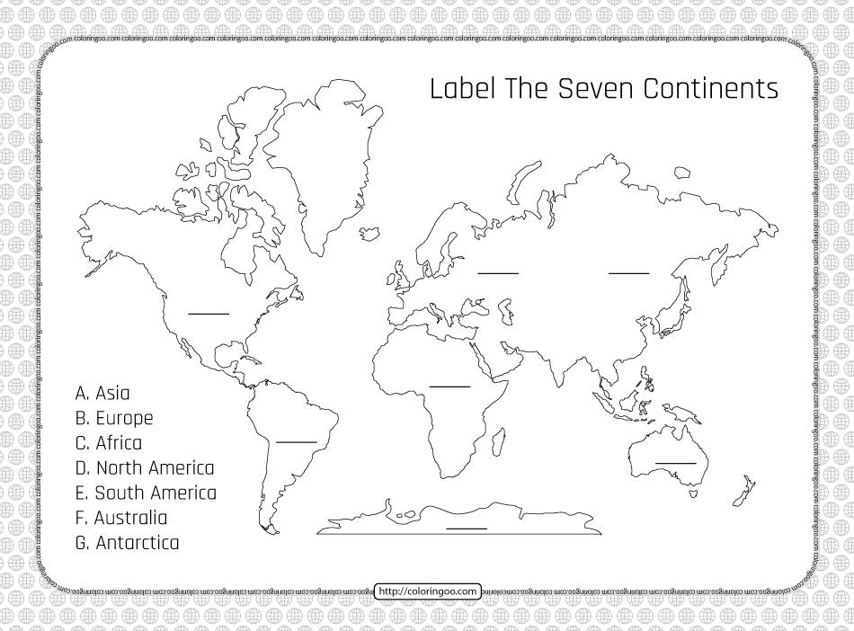 Label The Continents Worksheet Pdf