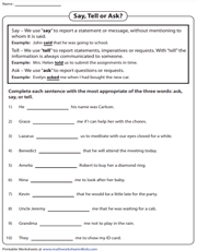 Language Arts Worksheets For Grade 6