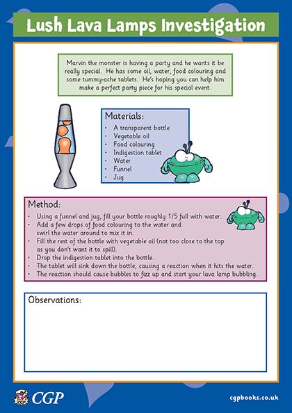 Lava Lamp Experiment Worksheet Fun for Kids Science