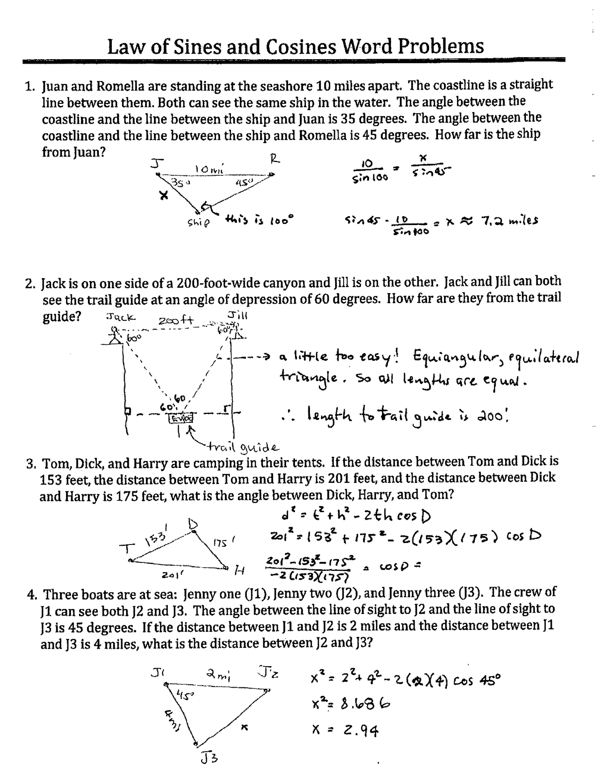 5 Ways to Solve Triangles with Sine and Cosine Laws