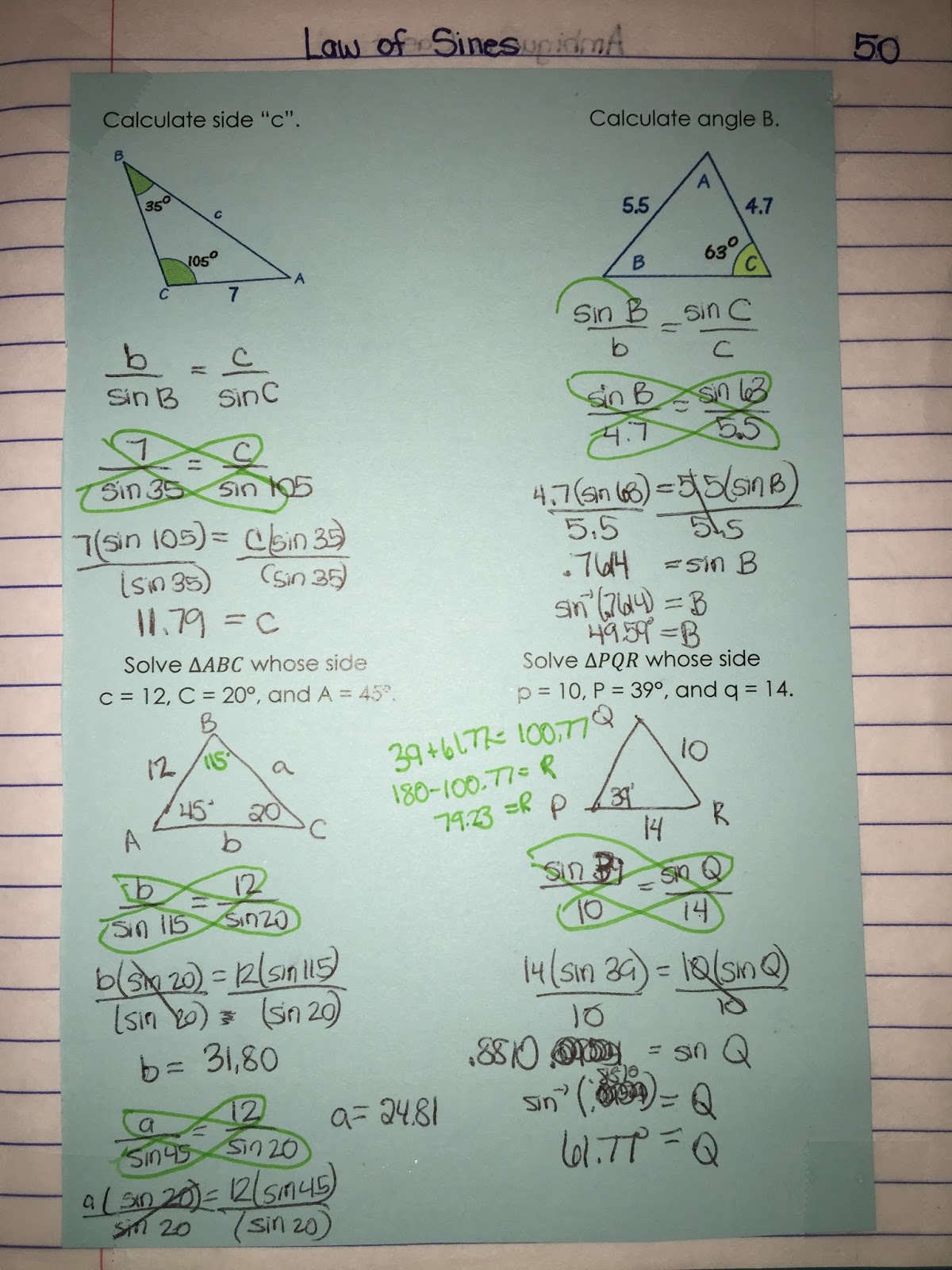 Law Of Sines Worksheet Answers Englishworksheet My Id