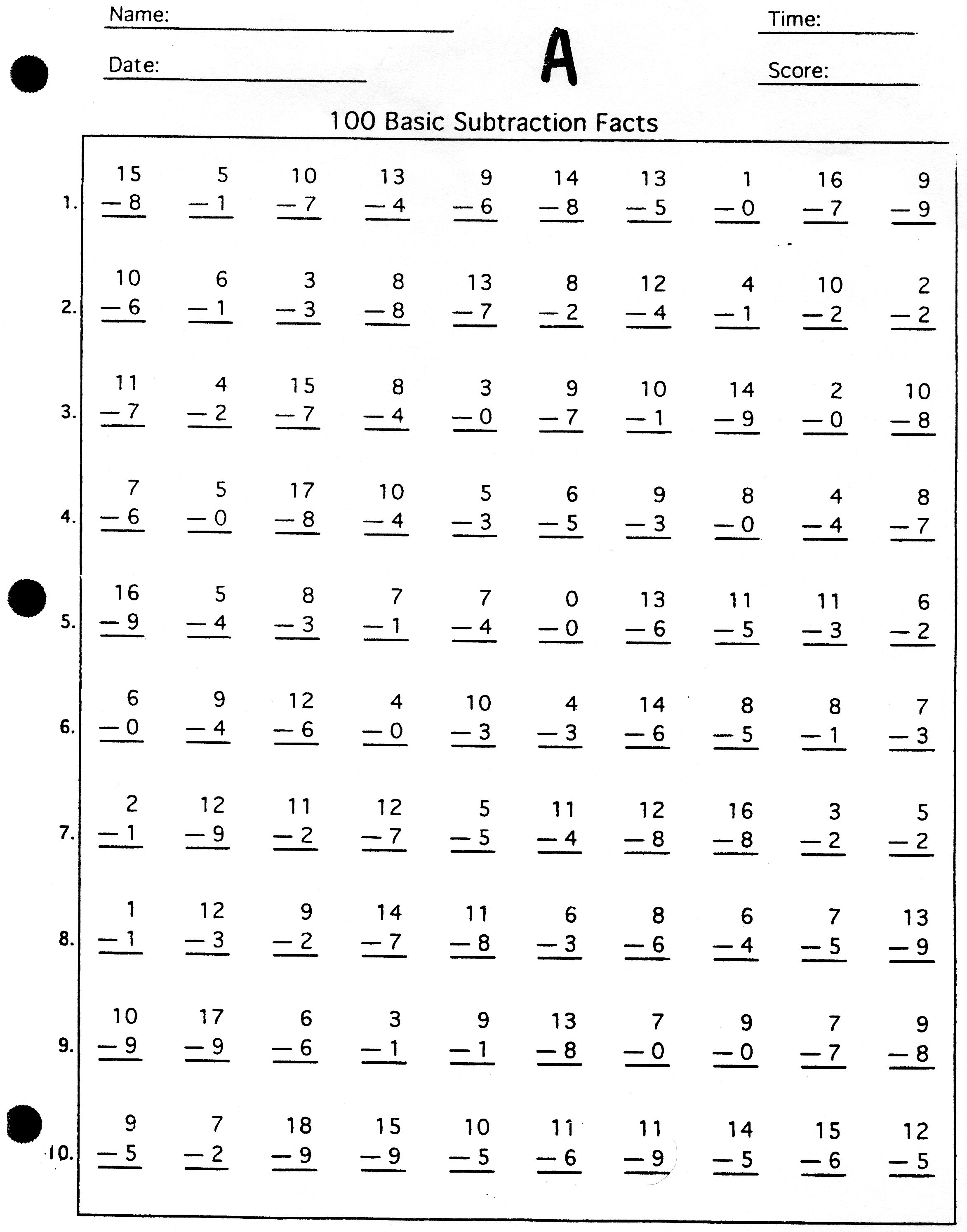 Learning Addition Facts Worksheets 1St Grade