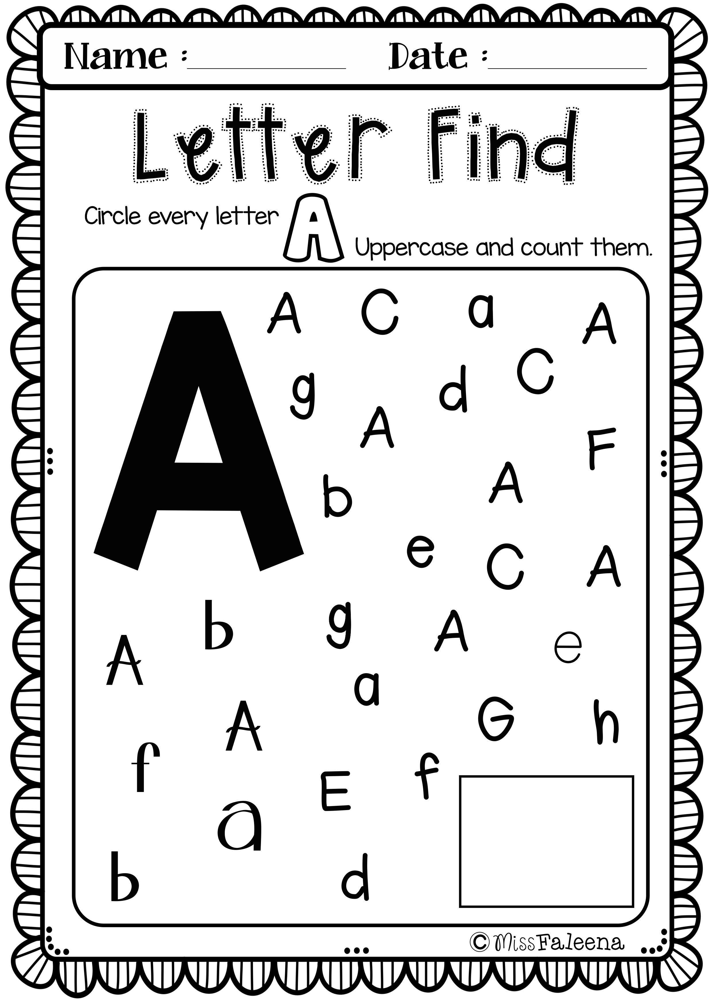 Kindergarten Letter A Worksheets and Activities