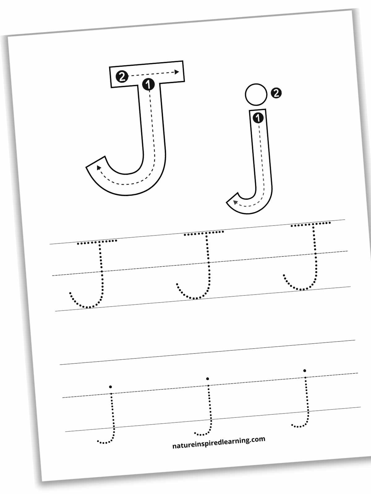 Free Letter J Tracing Worksheets for Kids