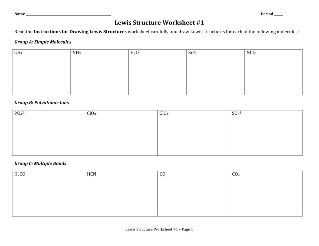 Lewis Structure Worksheet 3