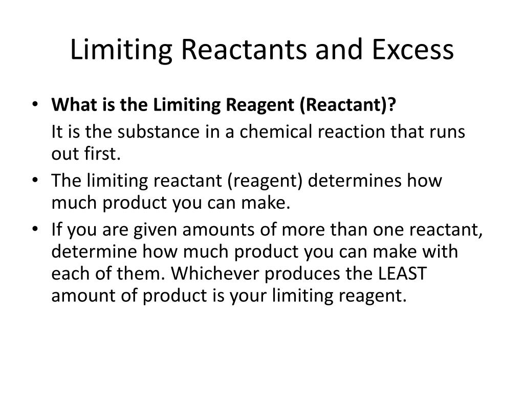 Limiting and Excess Reactants Made Easy