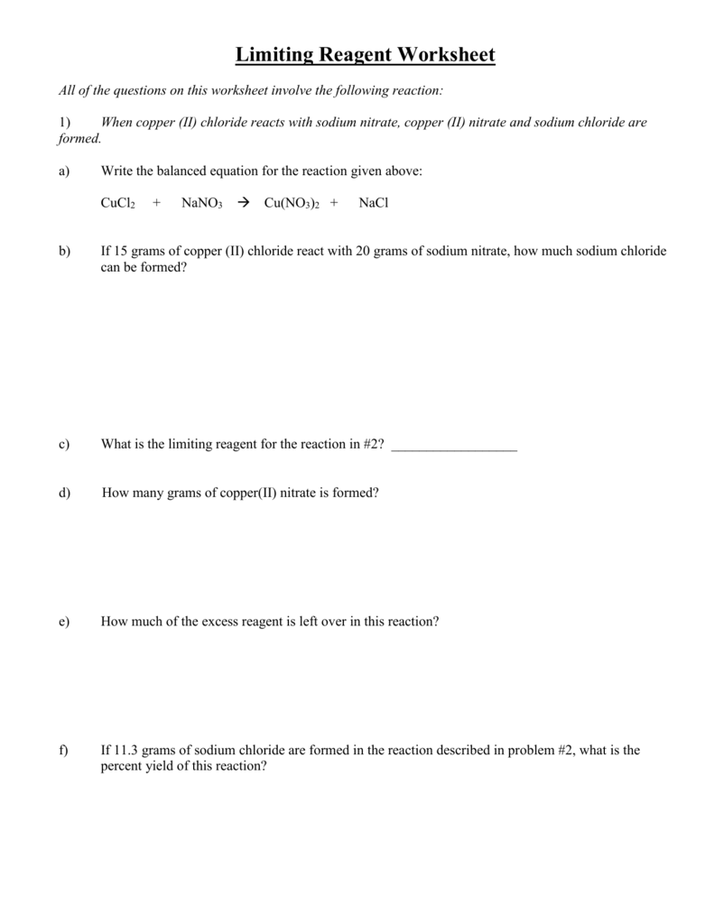 5 Tips to Master Limiting Reagent Worksheets