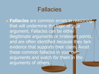 Spotting Errors: Mastering Logical Fallacies Worksheet